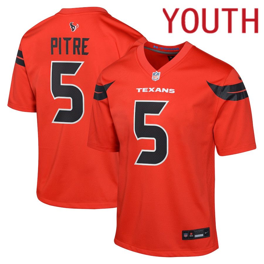 Youth Houston Texans #5 Jalen Pitre Nike Red Alternate Game NFL Jersey->->Youth Jersey